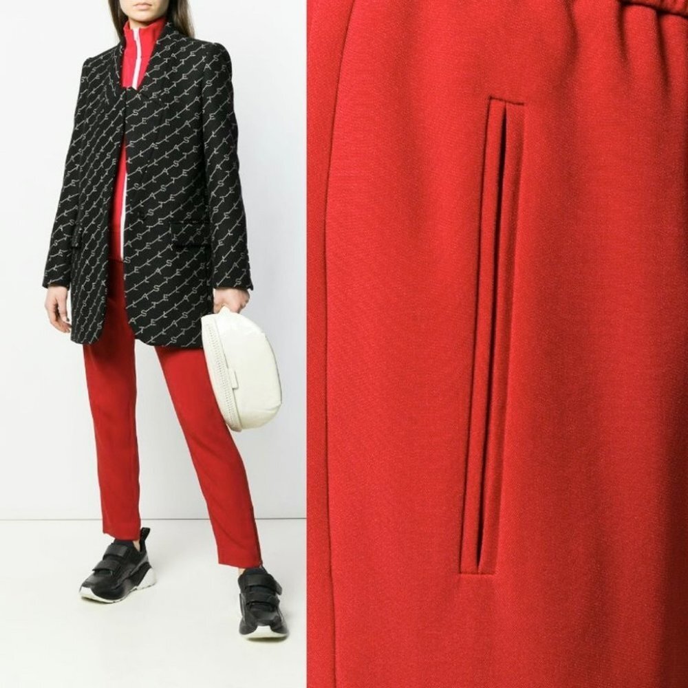 Stella McCartney‎ Tamara Trousers Coral Red Womens Size 38 or US Size 4 Pants - Picture 2 of 15